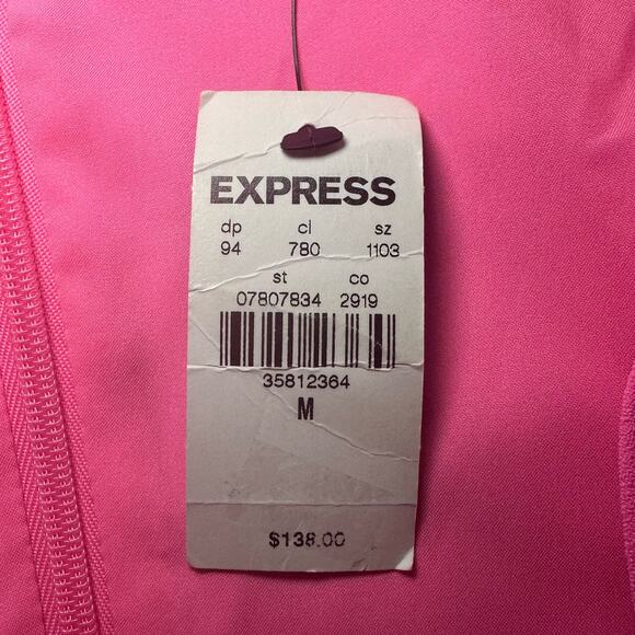 Express Blazer Mini Dress Women Size M Hot Pink Gum Pop Cut Out Glam Stretch NEW - Picture 11 of 12